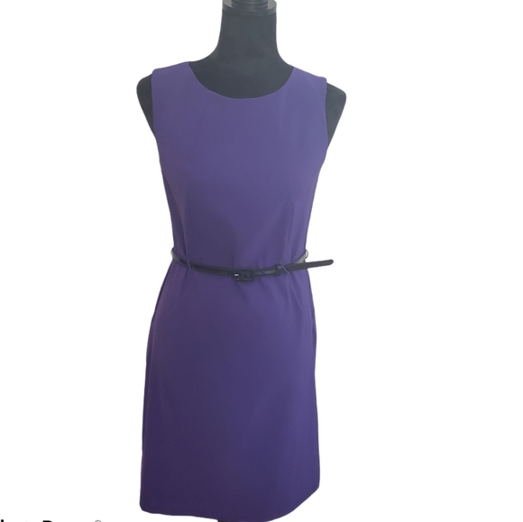 AGB Women's Sleeveless Sheath Dress with Belt - Picture 1 of 7